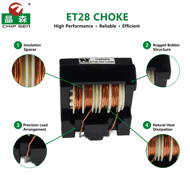 Industrial 250V Common Mode Choke ET28 3A 10mH EMI Power Filter