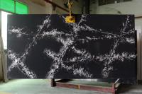 Glace noire de dalles artificielles de quartz pour le dessus de vanité de salle de bains