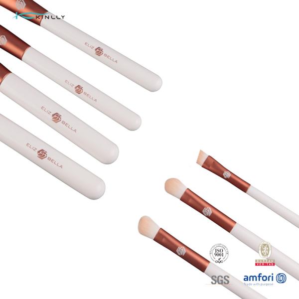 Travel Synthetic Hair 7PCS Rose Gold Cosmetic Brush Wooden Handle