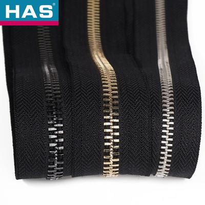 Auto Lock Slider Metal Zippers 2 Way Open End Zipper Black Strong