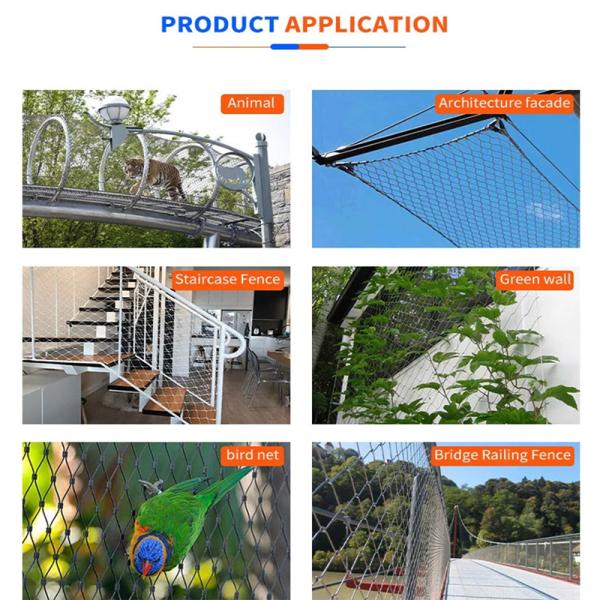 сетка кабеля балюстрады предохранения падения 0.5-30meter с проводом рамки 2.0mm
