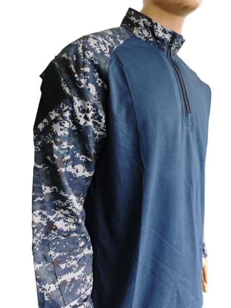 Operator OD Blue Frog Shirt Partial Zip Combat Uniform Breathable Polyester Cotton Knitted
