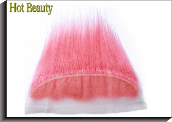 Custom Pink Ear To Ear Swiss Lace Top Closure / Frontal Closure Weave