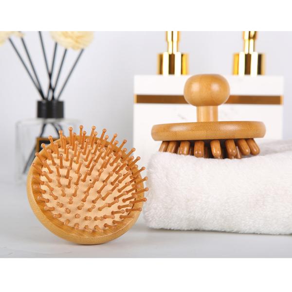 Scalp Massage Bamboo Hair Brush Hair Comb Custom Logo Wood Detangling Hair Comb 2023 Eco-friendly Guasha Massage Tools