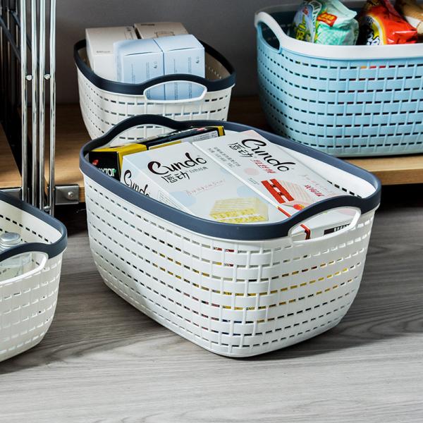 Household Plastic Caddy Basket With Handle 30x21 Plastic Storage Basket
