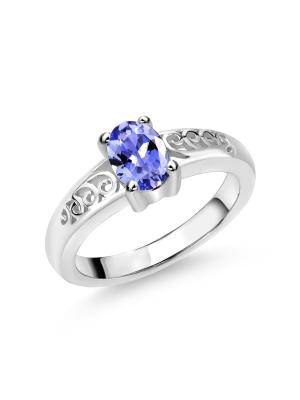 Anillo principal natural oval de Tanzanite de la pera del oro blanco 6x4m m del quilate del oro 14 - anillo de bodas hecho a mano