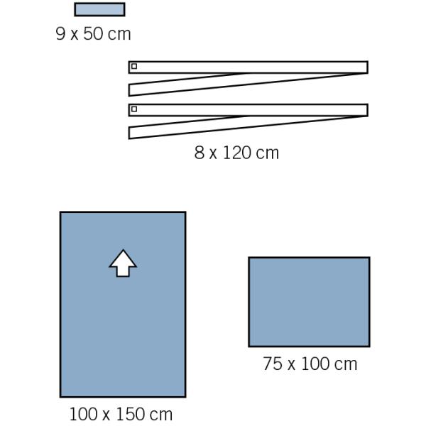 Reinforced 20-60g Surgical Dental Pack Disposable Dental Drapes With Adhensive Fenestration