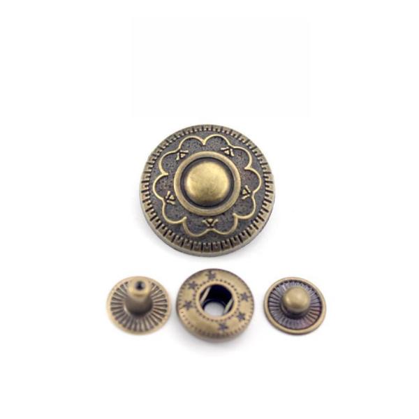 Custom Embossed Metal Snap Buttons With Logo For Coats Clothes