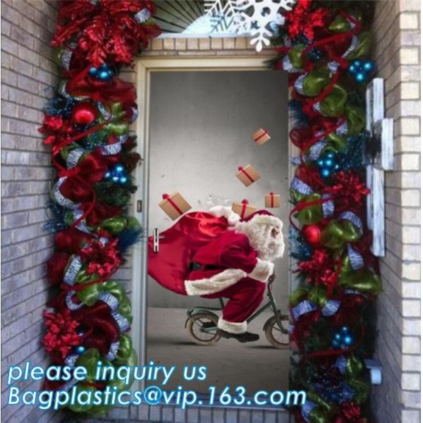 indoor & outdoor door poster PE plastic window cover for halloween christmas decoration,Door Poster Christmas Gift Decor