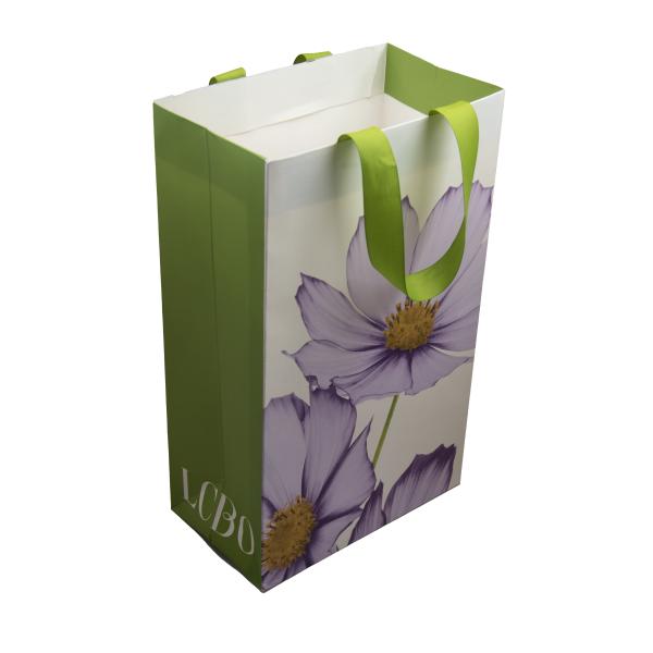 Reusable Laminated Handled Shopping Gift Paper Tote Bag With Logo Custom Printed