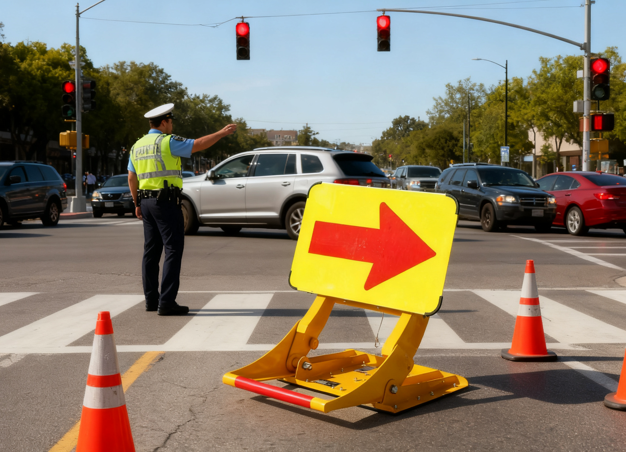 Powder-coated Barricade Constructed Using Bending and Welding Technology Offering Effective Barrier Solutions for Industrial Environments