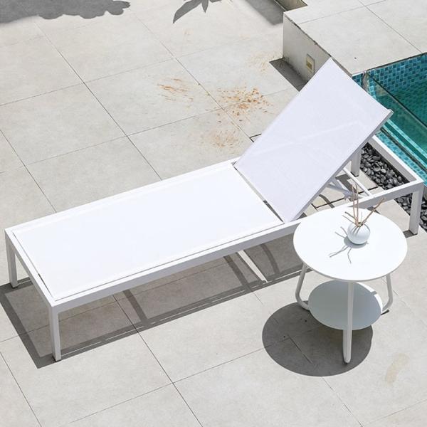Outdoor Hotel Resort Patio Garden Sun Lounger Adjustable Aluminum Chaise Lounge Chair