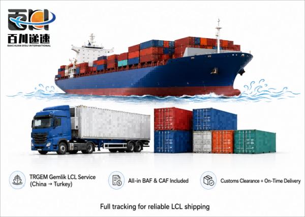 China to Turkey TRGEM Gemlik Sea Freight LCL Service with All-in BAF / CAF Included