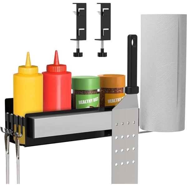 Simplifique su configuración de parrillado con accesorios de parrilla magnética y porta toallas de papel