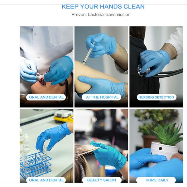 Blue Pvc Nitrile Gloves Powder Free 100PCS ONE BOX For Civil