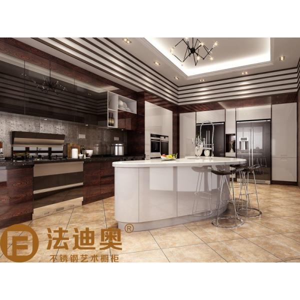 Fadior Modern Kitchen Cabinet Dark Wood Elegance With A Butterfly Island Design