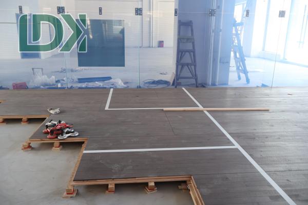 Lieu d'entraînement de compétition de cour de squash panoramique standard LDK2022E avec mur de verre bleu