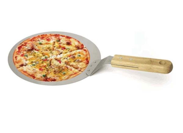 Customized Stainless Steel 10 Inch Pizza Cake Shovel With Wooden Handle