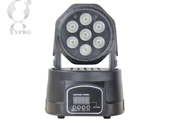 Outdoor Led Beam Moving Head Light , RGBW 7 Pcs 12 Watt Moving Headlights