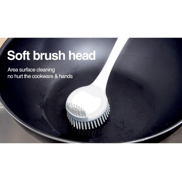 Двойная бортовая щетка чистки кухни, серая щетка чистки с пластиковой головой руки ТПР