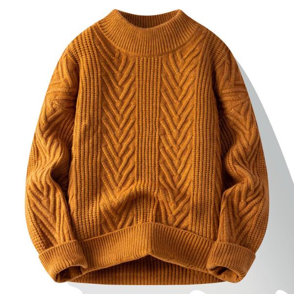 Stylish Men s Pullover Sweaters with Ribbed Hem Style from for Benefit Loose wired round neck sweater knit top