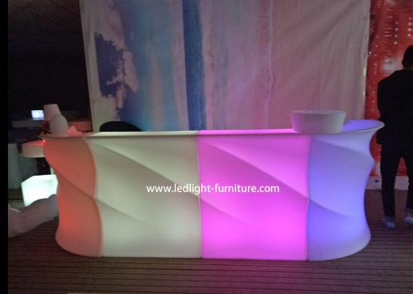 Wave Sectional Straight LED Plastic Bar Counter Table With 8-10 Hours Working Time
