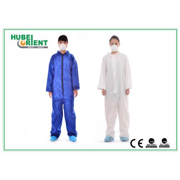 Non-Woven Disposable Coveralls Wihtout Hood And Feetcover For Factory And Hygienic Environment