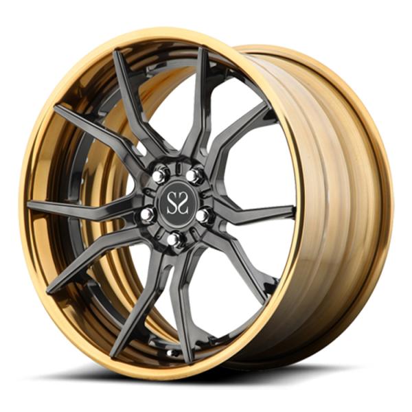 5x112 5x120 5x130 2 Pieces Golden Rims Black Forged Alloy 18 19 For Porsche BMW Audi Benz