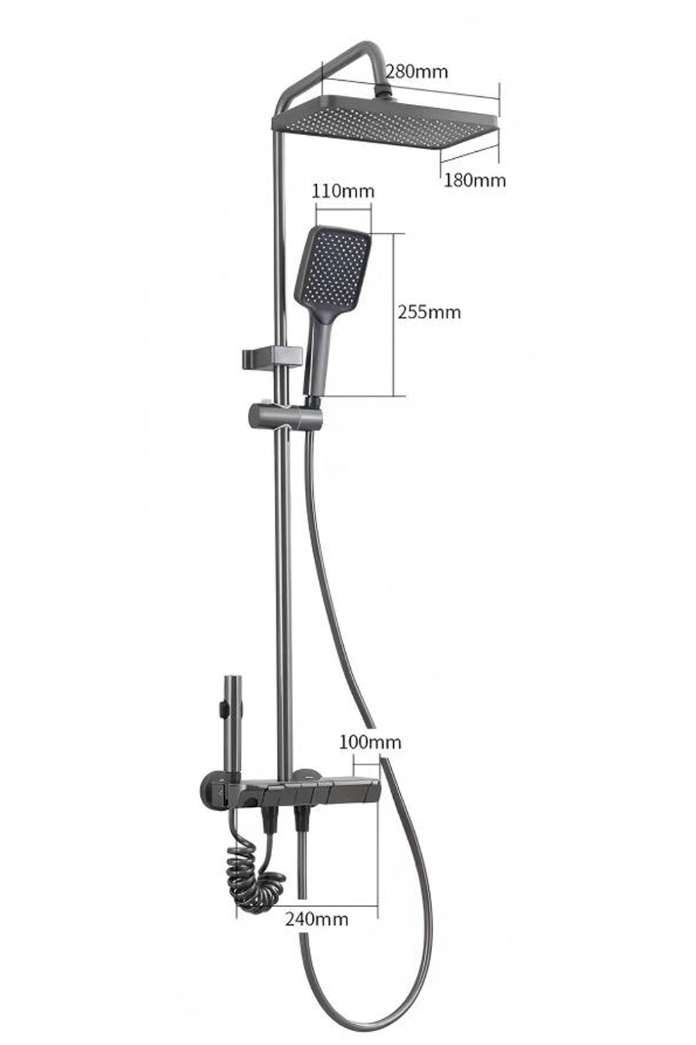 Oersitor Piano Digital Shower System Complete Set, Multi-scene Shower Kit For Household & Hotel Bathroom