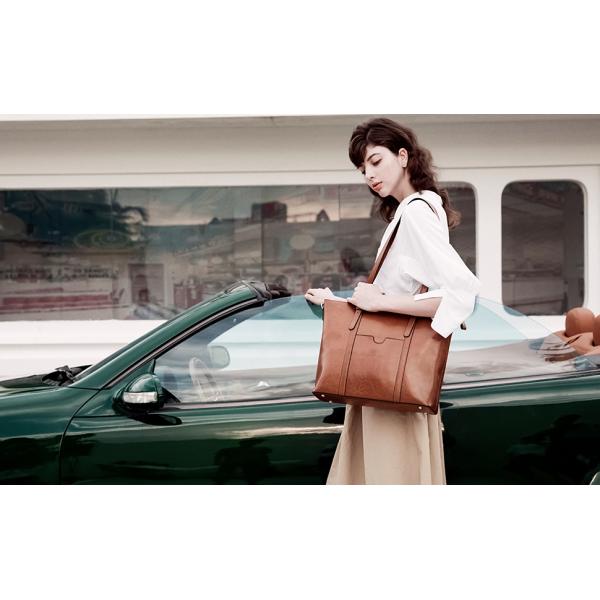 Vintage Womens Leather Messenger Bag 15.6 Inch Laptop Tote Bag