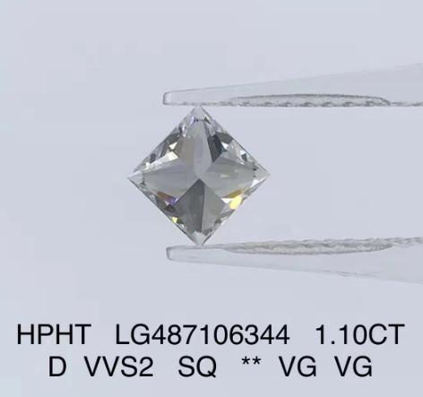 1.1 Ct Princesa Corte Laboratório Diamante Crescido Jóias D VVS2 HPHT Laboratório Diamante Crescido