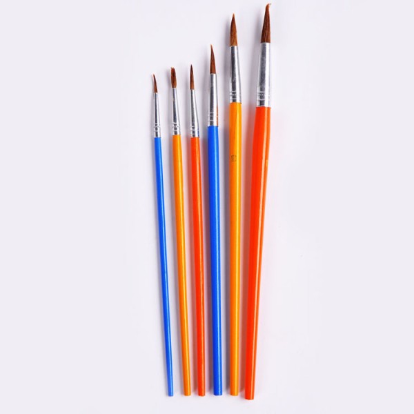 6pcs wholesale colorful goat hair wood brushes watercolor