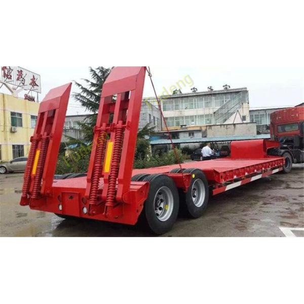 Double Axles Low Loader Trailer For Bulk Cargo Transportation High Strength Steel