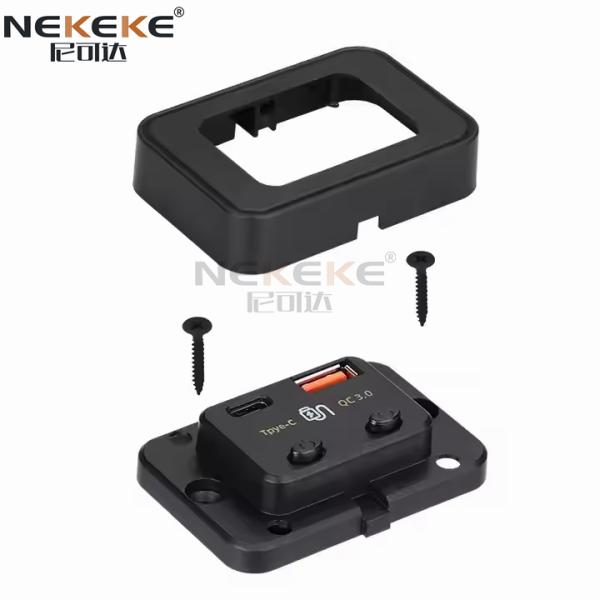 Fast Charging QC3.0 + PD3.0 Marine Power Socket Waterproof and Dustproof for 12V/24V Cars and Boats