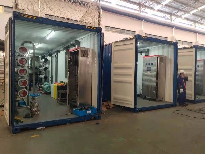 High Efficiency 500m3/day Containerized Brackish Water RO System with Energy Recovery Device in 40ft ISO Container