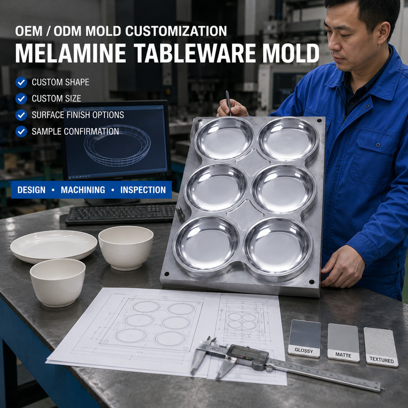 Precision CNC Machining Melamine Tableware Mold for Customized Product Shapes with Single & Multi-Cavity Options