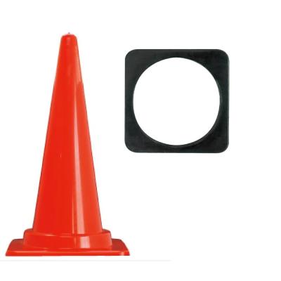Square Traffic Cone Weight 1.5 Kg Safety Cone Rubber Base 280*280*27mm