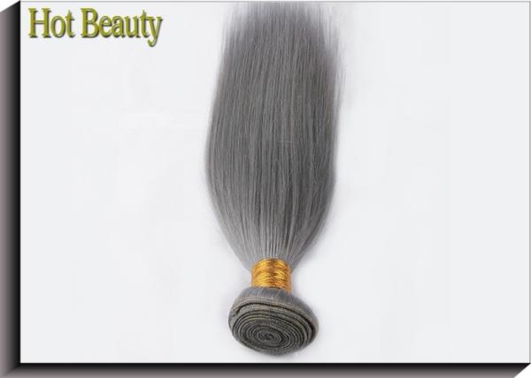 Silver Grey 100% Virgin Human Hair Extensions Double Machine Weft No Tangling