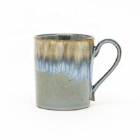 Taza cerámica 3D azul marrón Taza cerámica de café con vidrio reactivo 3D