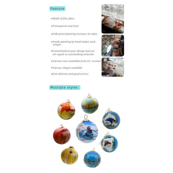 Customisable Artist-handpainted Christmas Baubles for Festive Decorations