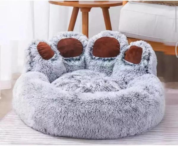 Amazon Top Selling Pet Beds Round Sofa Dog Donut  Washable  Nest Bear Paw Shape Warm House  For Pet Dog Cat
