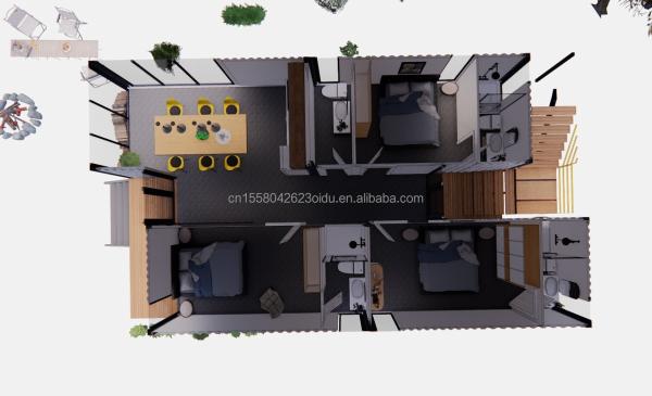 Steel Frame Galvanized Steel Bending 180g 20ft 40ft Farm Home Flat Package Container Bedroom Kitchen Living Room Bathroom