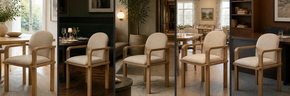 SOLID WOOD UPHOLSTERED ARMCHAIR CYC-023