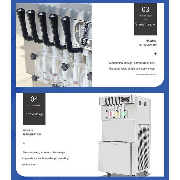 Commercial Soft Ice Cream Maker with Automatic Operation and Easy-to-Clean Design