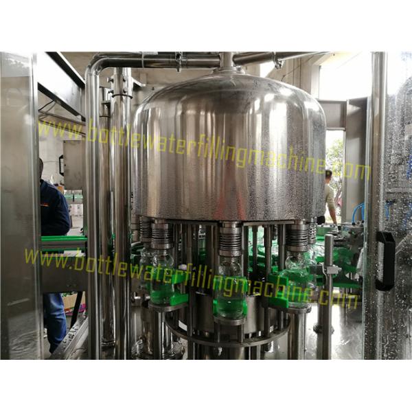 Crown Cap Glass Bottle Tea / Juice Filling Machine Mitsubishi PLC Control