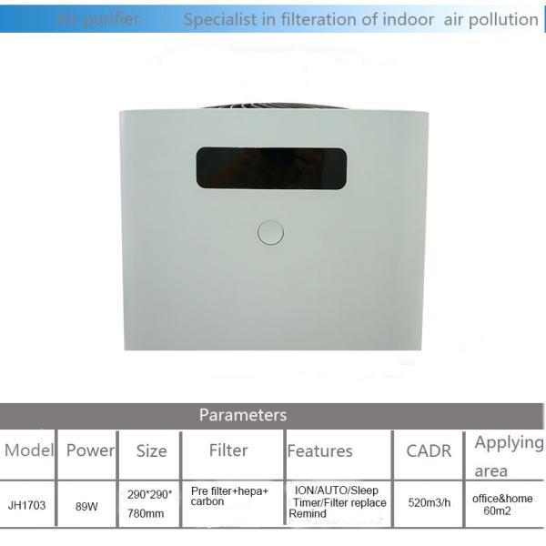 JH1703 Cadr 3 Fan 500m3/H 89w Ioniser Air Purifier