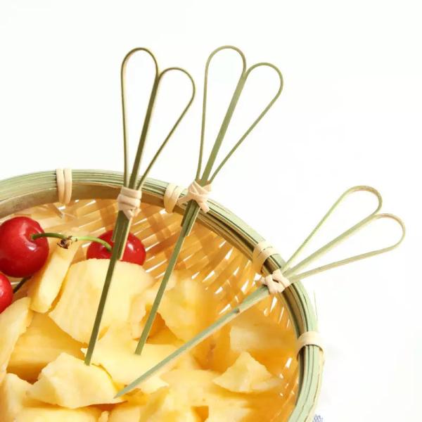 Skewer Bamboo Heart Restaurant Appetizer Food Fruit Dessert Picks Bar Decoration Bamboo Stick