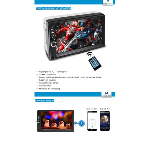 Автомобиль всеобщего вхолесалекар мп5 шума игрока 2 стерео с фм модулато/блутоотх