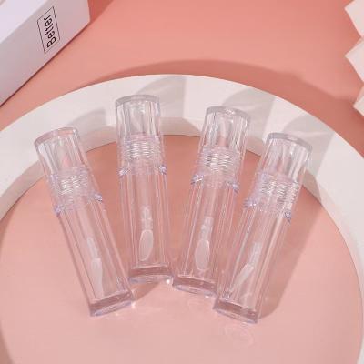 Tête de pinceau en silicone transparente, tube de verre à lèvres en plastique 4,5 ml