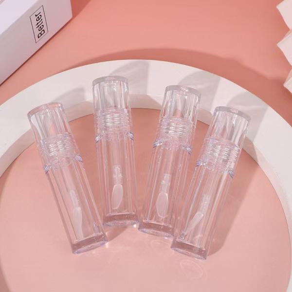 Tête de pinceau en silicone transparente, tube de verre à lèvres en plastique 4,5 ml